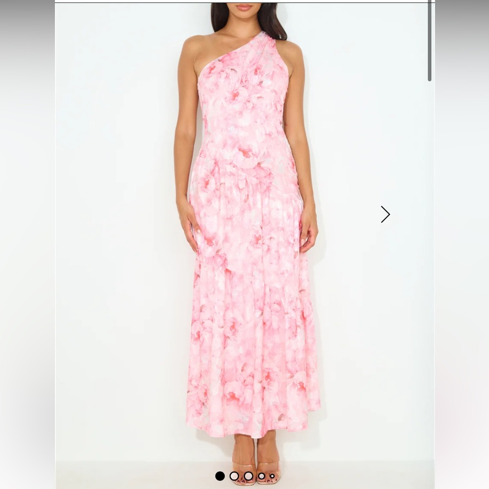 Hello Molly One Shoulder Pink Floral Dress